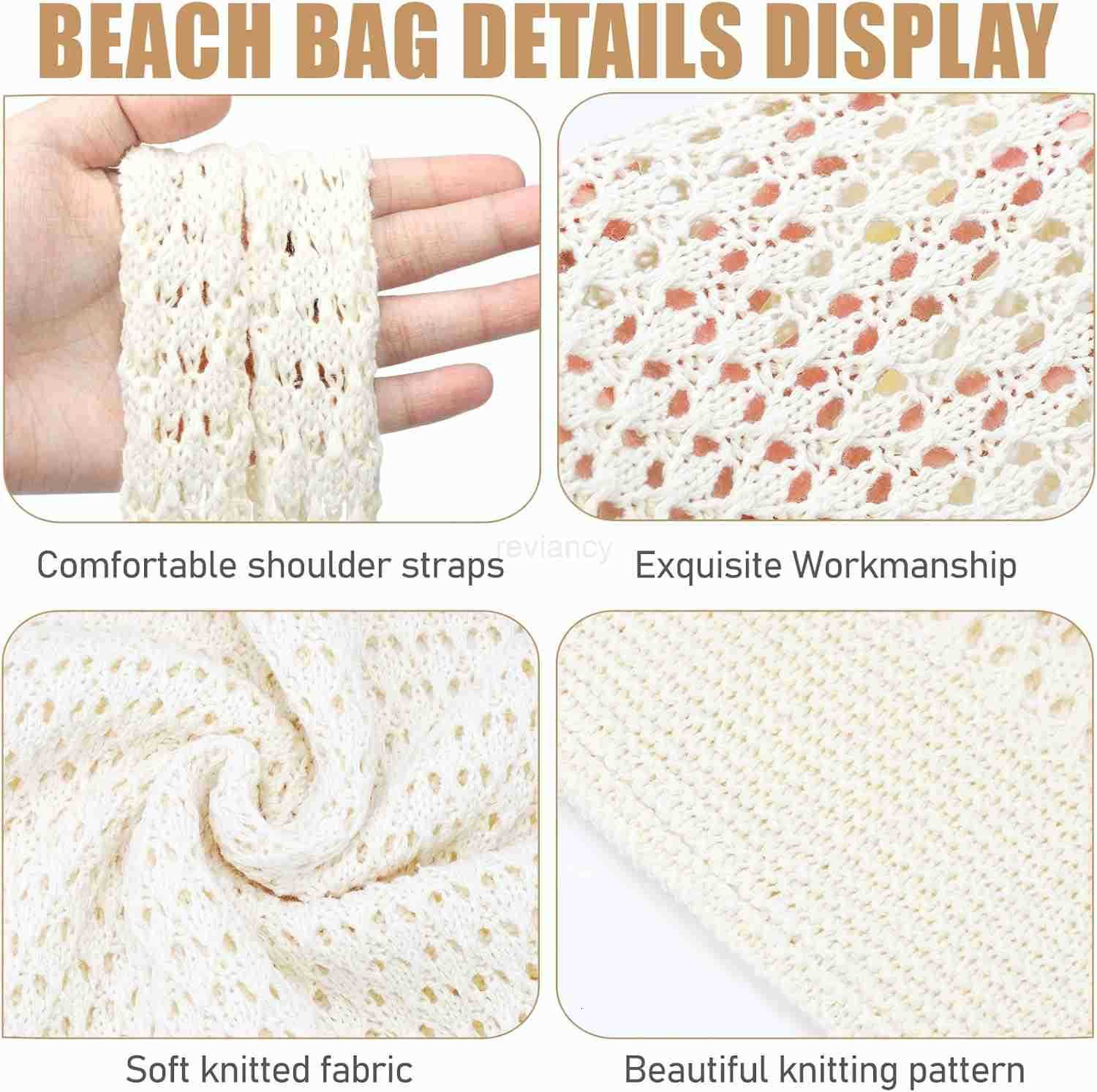 Crochet Bags for Women Summer Beach Tote Aesthetic Hippie Knit BagW250904
