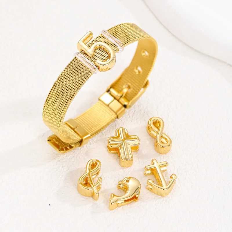 Adjustable Stainless Steel Digital DIY Bracelet Unisex Luxury Style Wrist Decor Accessories 10mm Band Handmade Charm JewelryGift W250904