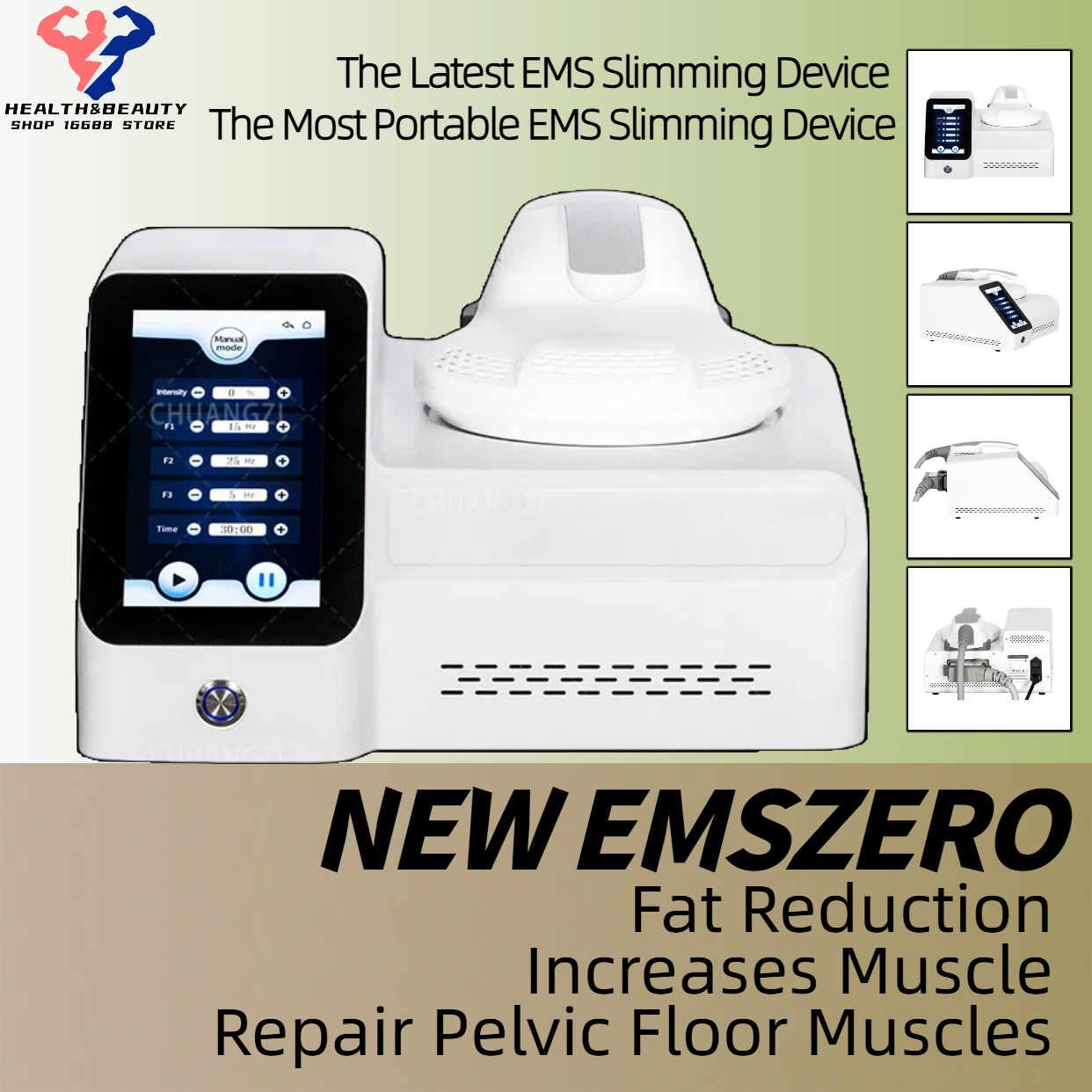 New EMSzero Slimming Fat Loss Electro Magnetic Stimulation Body Sculpting and Muscle Building RF HIEMT Machine Non-inyasive EMS 1 Handles Machine EMS 