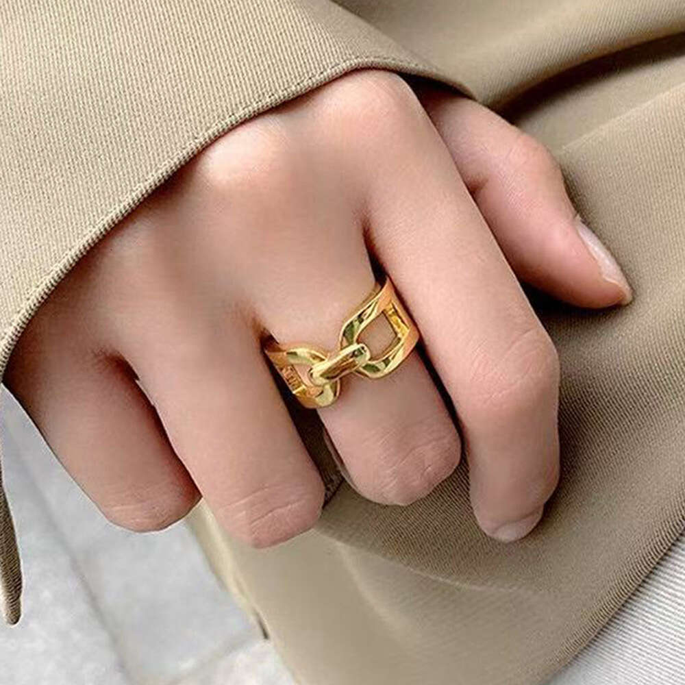 Personalized Gold for Women Stainless Steel High-end Ins Style Korean Version Student Simple Open Index Finger Ring