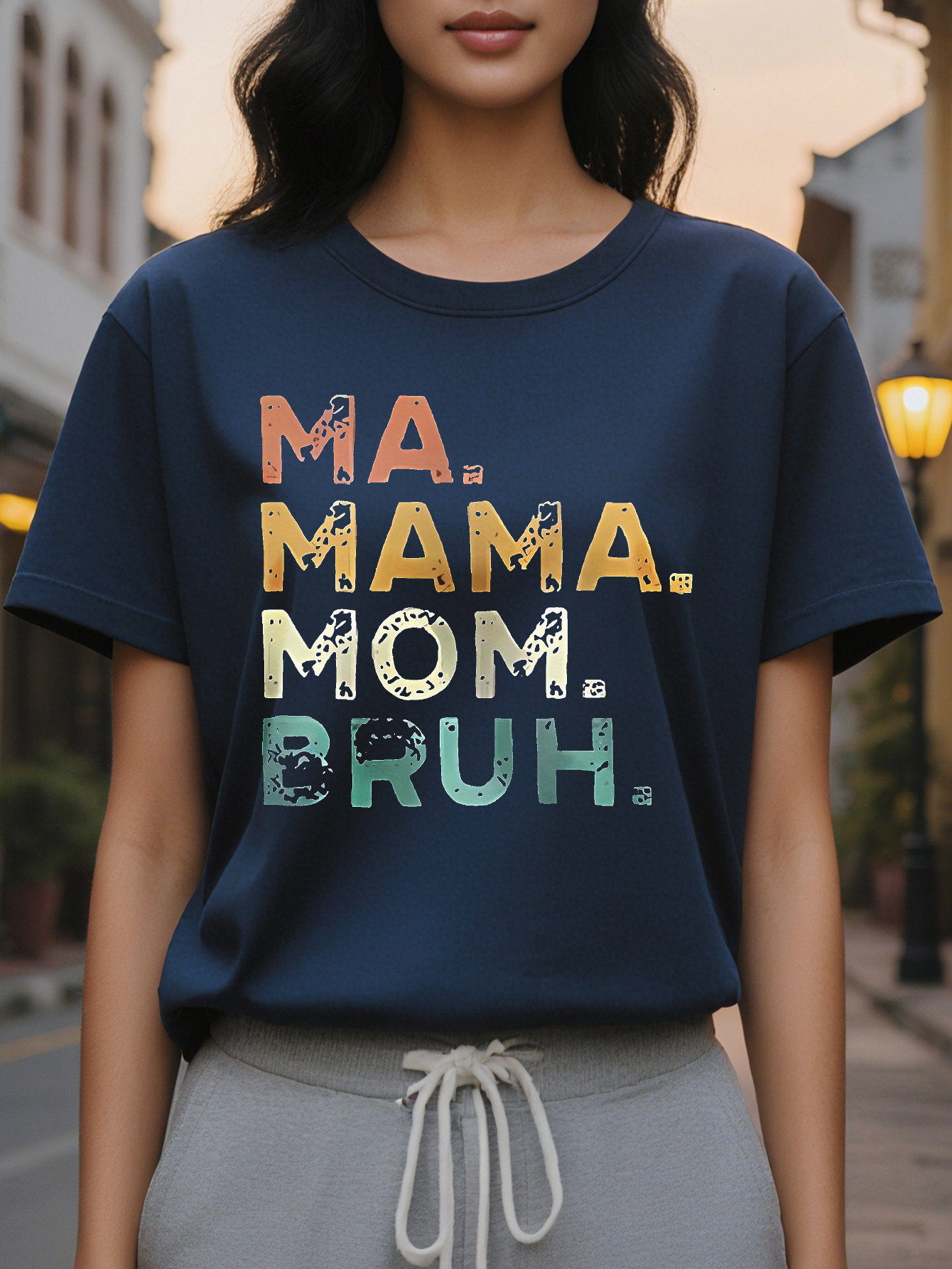 Women s Sleeveless Tank Mom Print Black Casual Round Neck Summer Top Medium Stretchy and Shiny