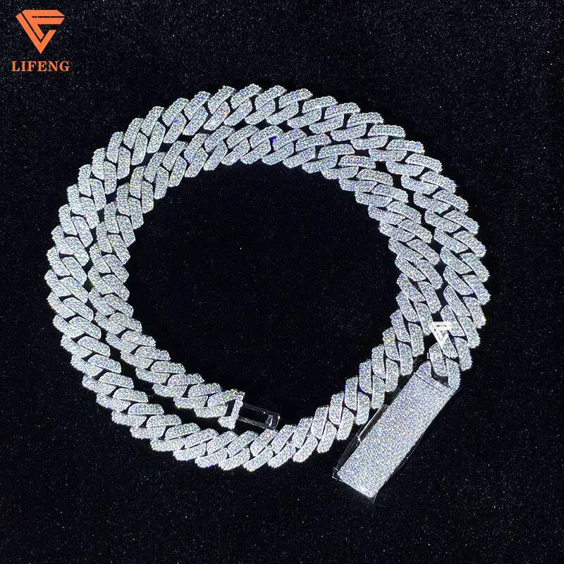 10mm 925 Silver Iced Out Hip Hop Cuban Link Chain Fast Shipping with Local Stock GRA Certificate Moissanite Necklaces