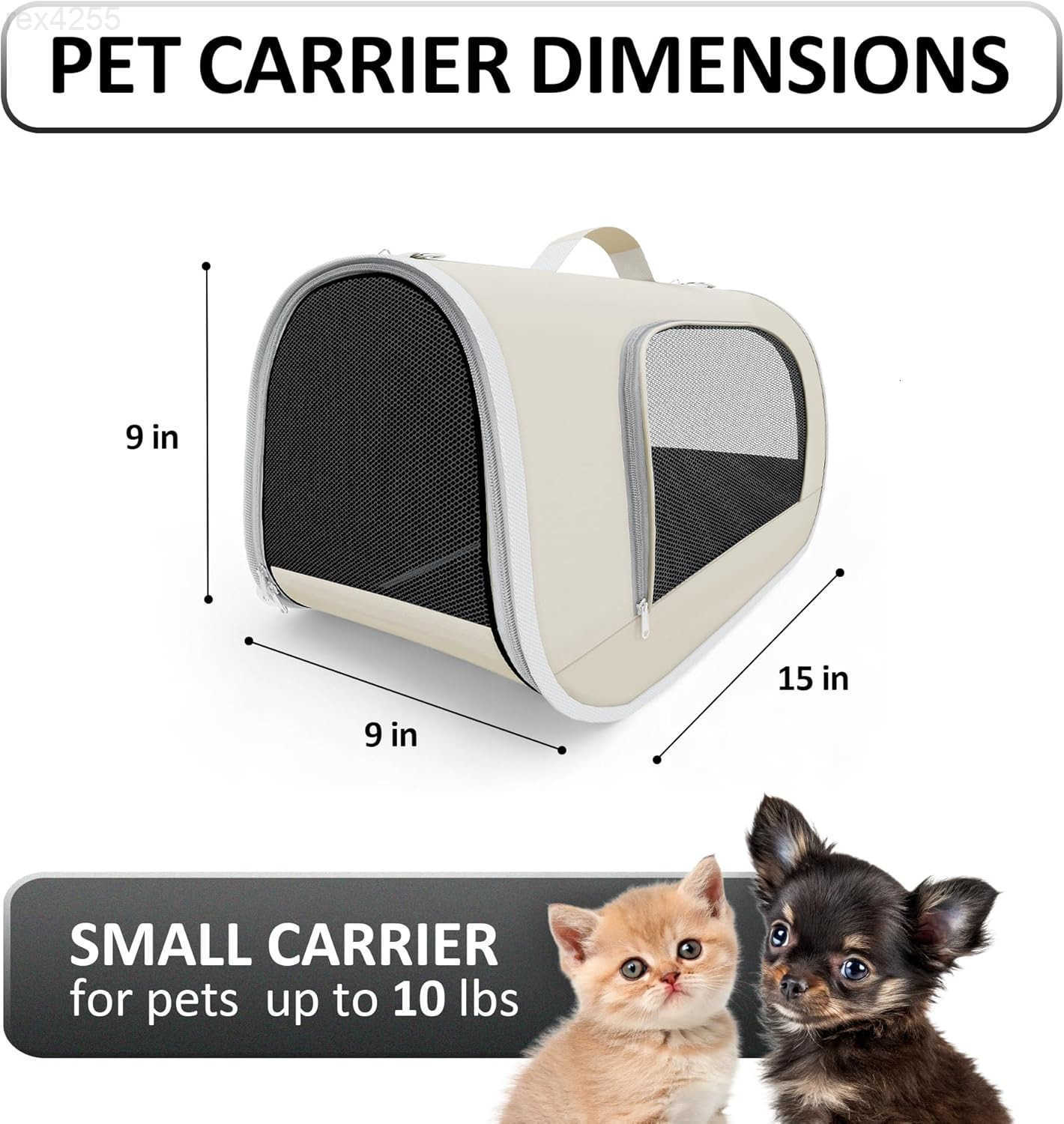 Small Pet Carrier for Cats or Small Dogs Dog Carrier Bag Folding Small Dog Carriers Travel Waterproof Pet Carrier Up to 10 lbs PinkW250904