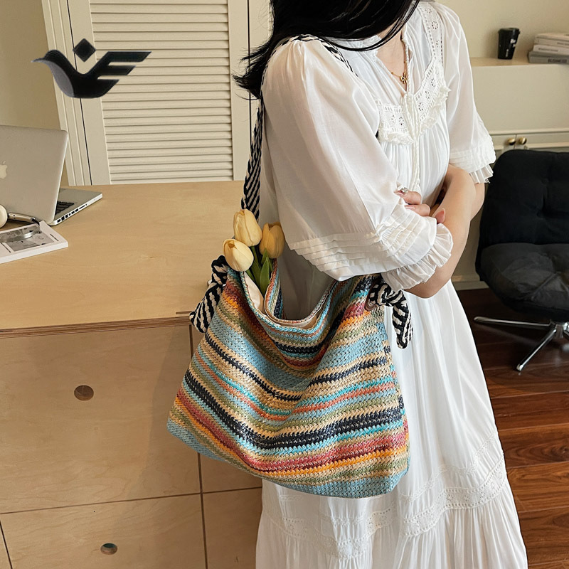 Feiyan Free Shipping New Designer Bag Luxury Shopping Bag Large Capacity Woven Bag Straw Shoulder Bag Beach Vacation Stylish Underarm Bag Large Capaci