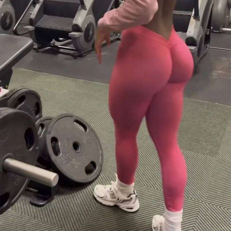 Back V Butt Sexy Leggings Women Yoga Fiess Workout Gym Running Legging High Waist Active Wear Tights Pants