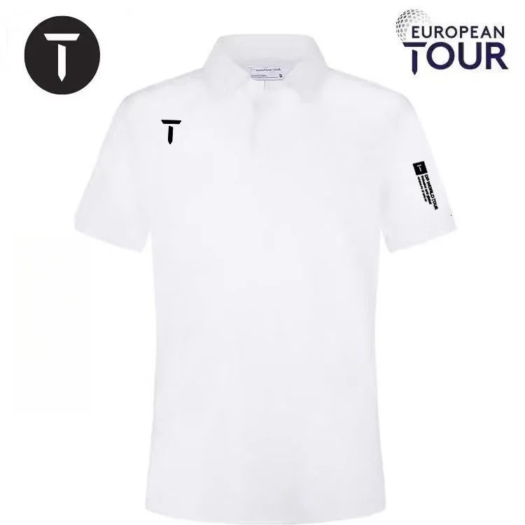 European Tour Golf Mens Short Sleeve 24 Summer Lightweight Cool Sport Speed Dry Polo Shirt 250903