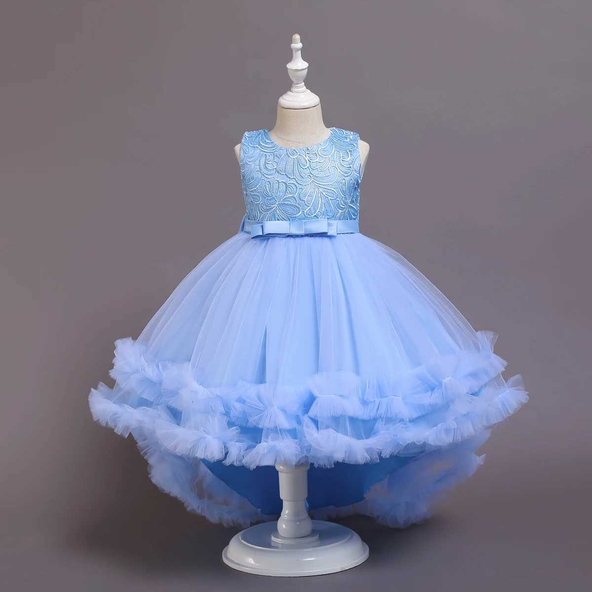 Flower Girls Princess Sequins Baby Wedding Christmas Party Training Dress Teenager Children Kids Elegant Dresses For 14 Years Z250904