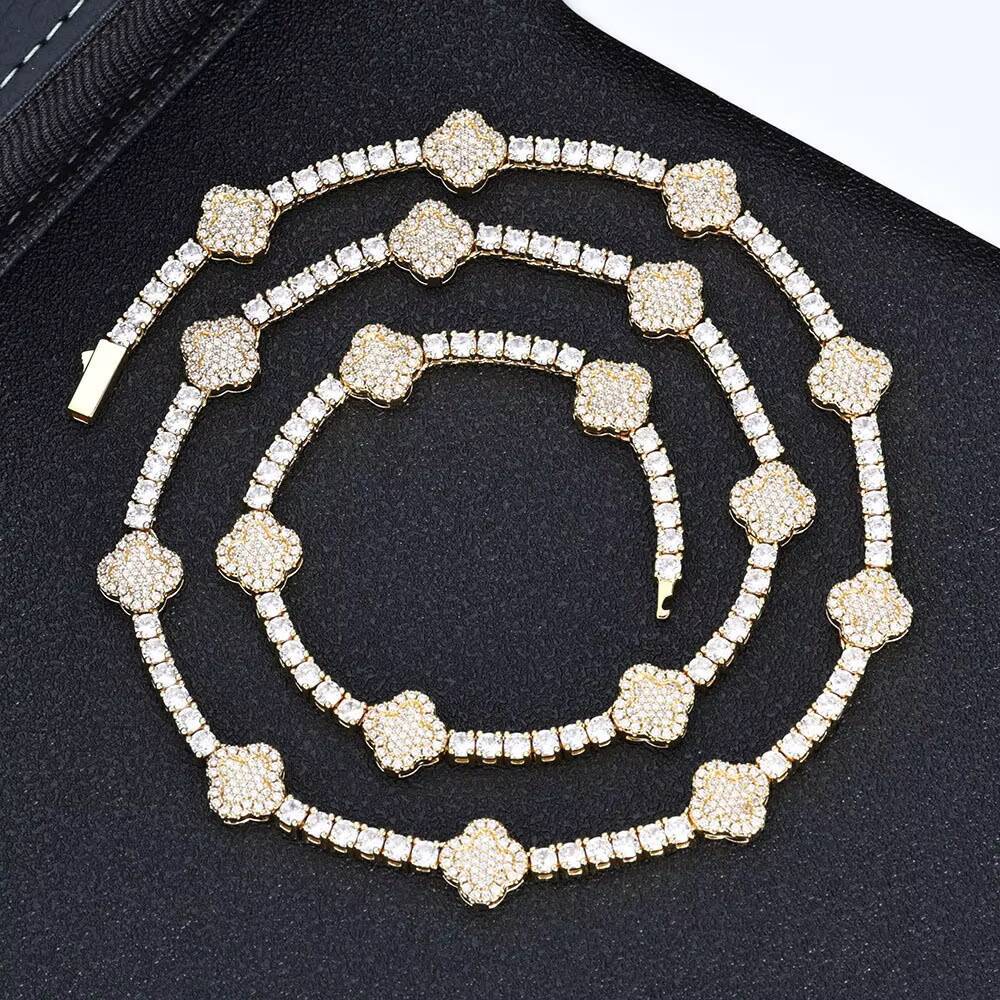 Unisex HipHop Trendy Moissanite Necklace Link Chain with 925 Sterling Silver Fashionable for Anniversaries