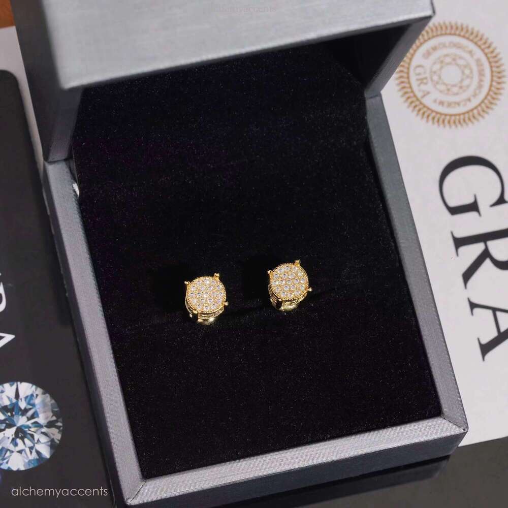 Hip Hop Jewelry Pass Tester Stocks Sterling Sier Iced Out VVS Dia Custom Moissanite Stud Earrings