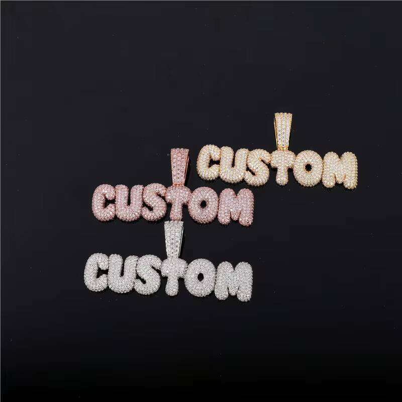 High Quality Name Sier Silicite Letter Pendant Necklace