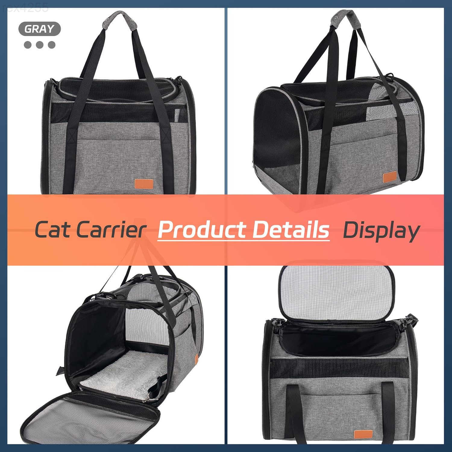 Cat Carrier for Large Cats 20 lbs Soft Sided Breathable Mesh Cat Travel Carrier Large Cat Carrier Airline Approved Washable Pet Carrier for Cats Small