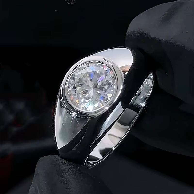 New Minimalist High Quality 925 Silver Moissanite Jewelry Wedding Promise Rings for Women and Men