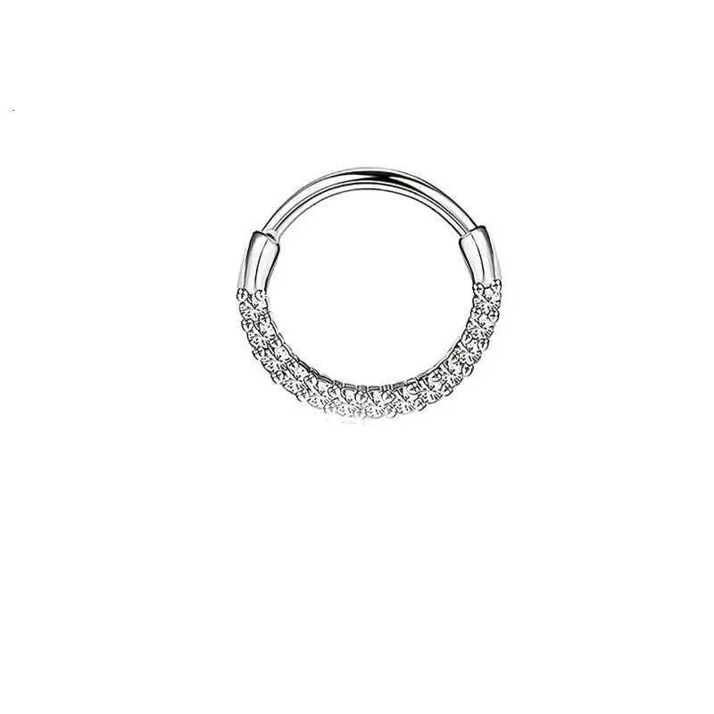 15pcs 16G Fashion 316L Stainless Steel CZ Hinged Septum Clicker Nose Hoop Rings Daith Helix Tragus Cartilage Piercing Jewelry 250903
