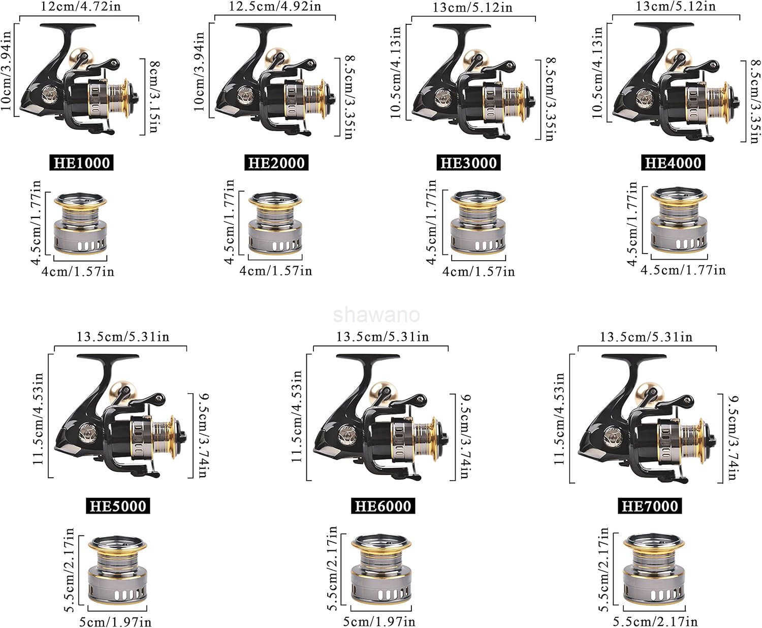 Spinning Fishing Reel High Speed Spinning Reel with 521 Gear Ratio 2230 LB Powerful Drag System 91BB Lightweight Smooth Fishing Reels Freshwater Saltw