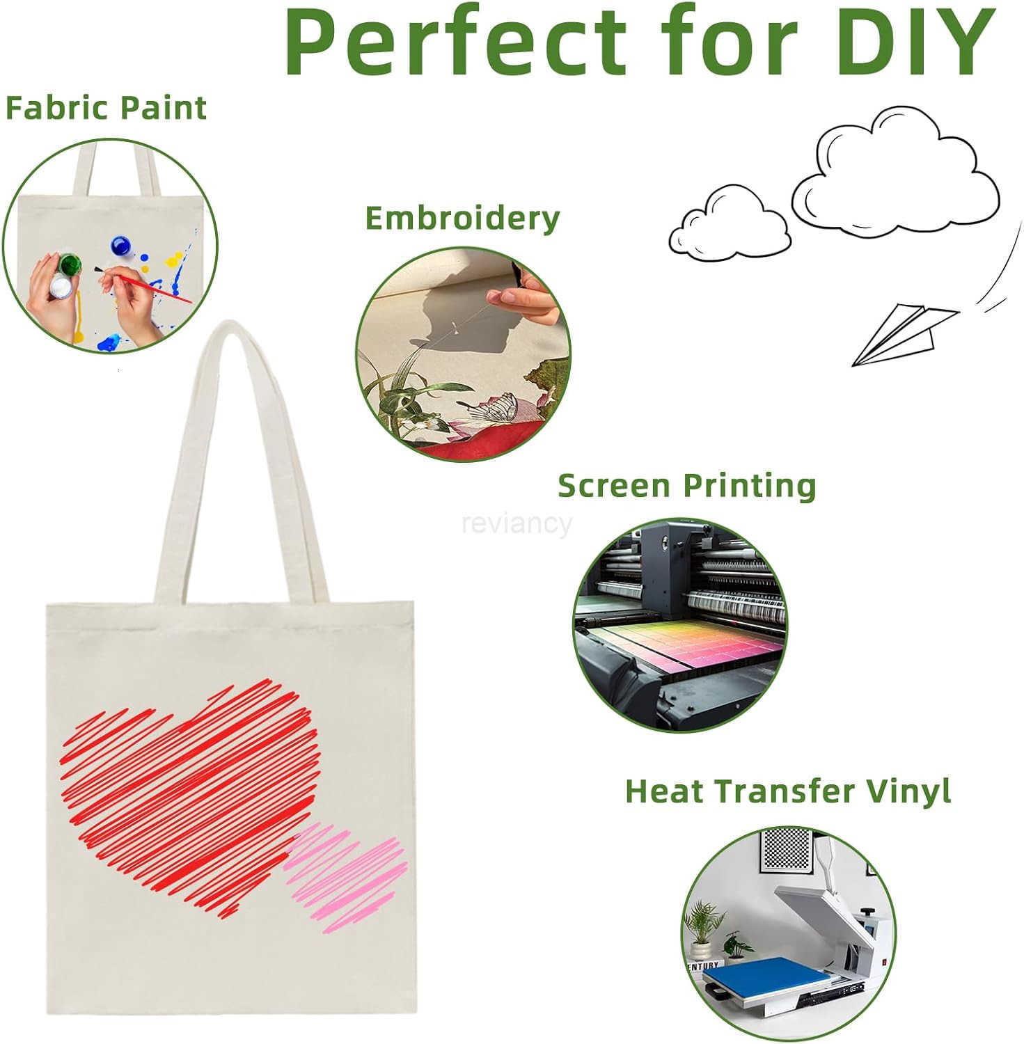 6 I 12 I 24 Pack Canvas Tote BagsReusable Blank Canvas for Shopping BagsGrocery BagsDIY Gift BagsW250904