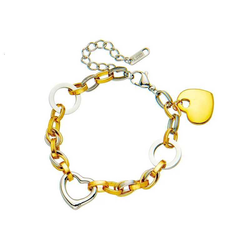 Stainl Steel Heart Charm Bracelet for Women Hip Hop Street Trend Girls Wrist Bracelets Jewelry Fashion Heart Wedding GiftsXJ250904