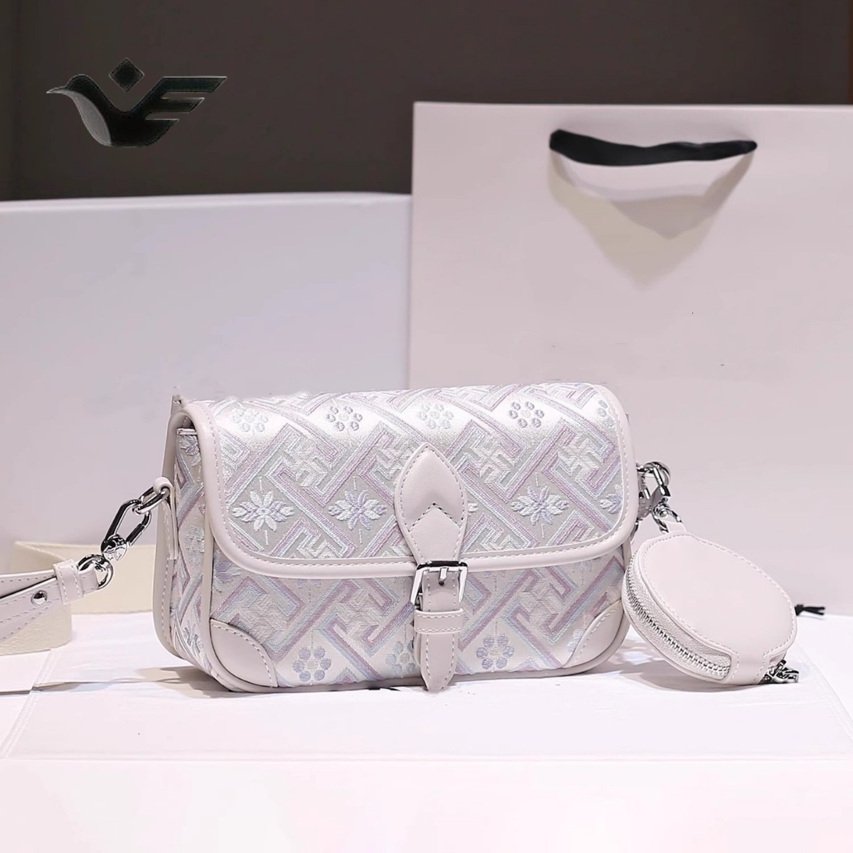 Feiyan Free Shipping New Designer Bag Luxury Shopping Bag Cultural Heritage High-end Brocade Print Baguette Bag Elegant Single Shoulder Crossbody Smal