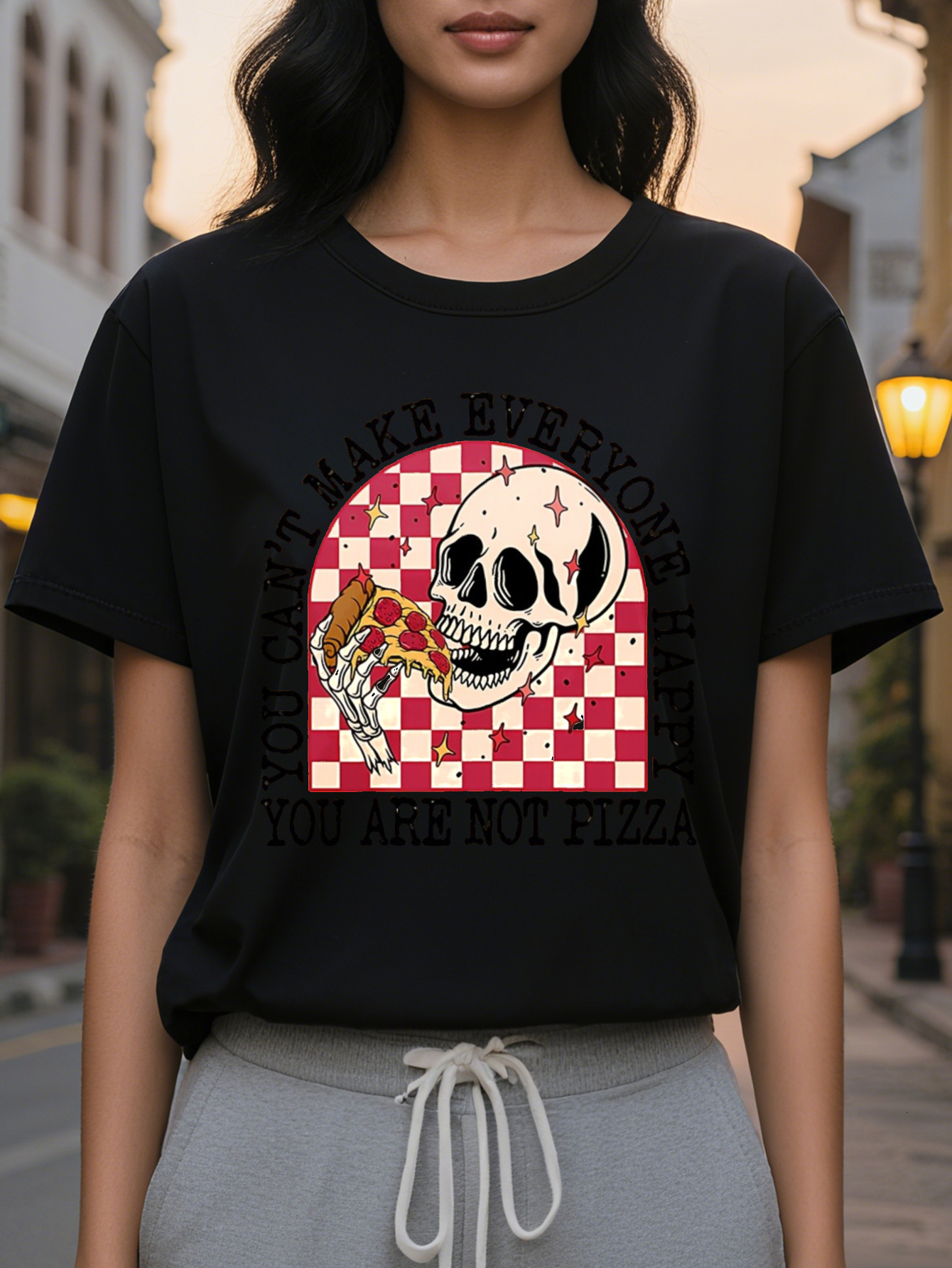 100% Slim Fit Slimming Women's Linen Cotton Printed Pattern Spring and Summer New Fashion Round Neck T-shirt