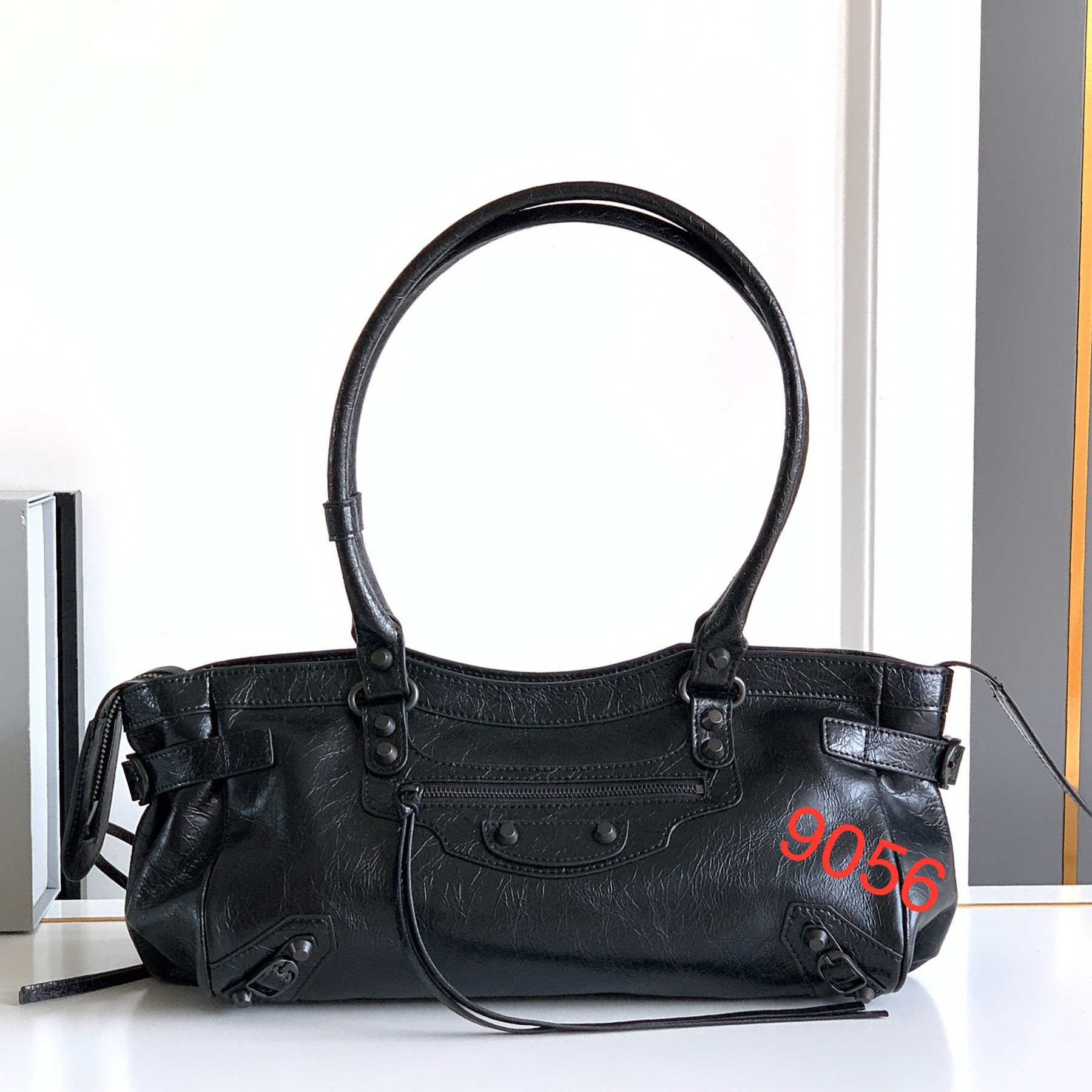 New Women City East West Luxury Designer Soft Lambskin Silver Hardware Shoulder Cotton Canvas Lining Handbag Zipped Closure Tote Bag Purse