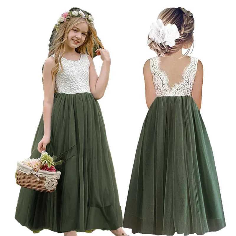 2024 Flower Girl Dress Baby Kids Summer Princess Party Lace Wedding Birthday Dresses Children Clothing 2 4 6 8 10 12 14 Z250904