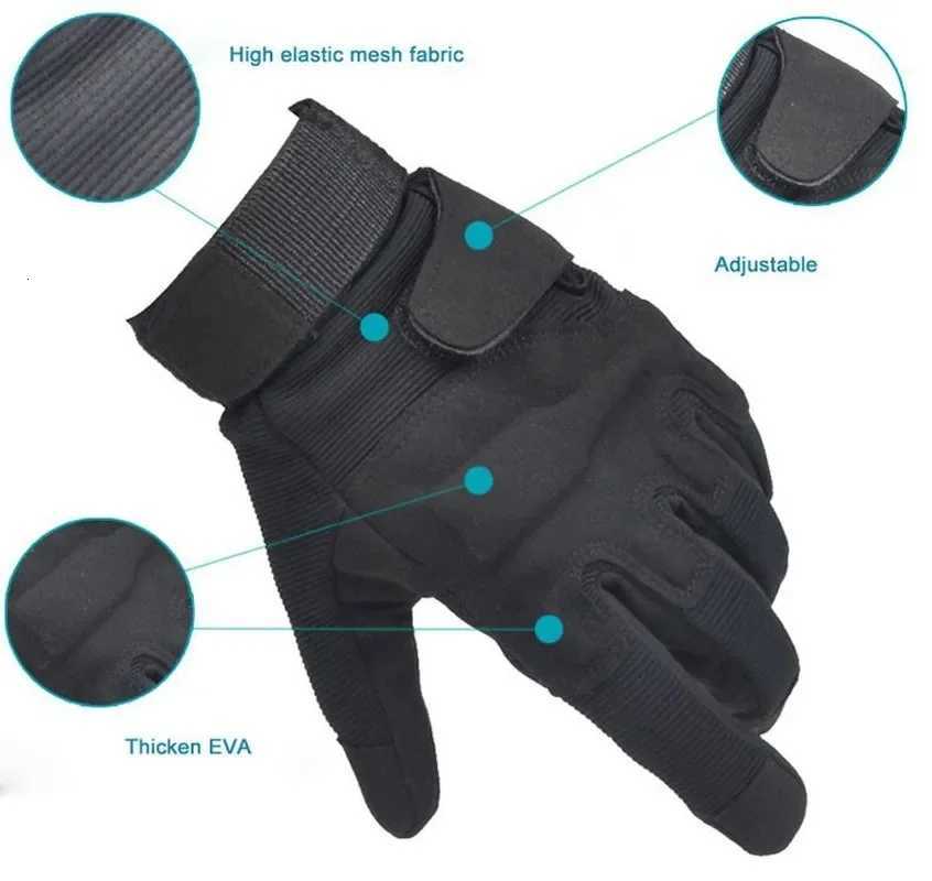 Tactical Full Finger Gloves Outdoor Sports Bicyc Antiskid Gloves Paintball Shooting Airsoft Cycling Half GloveXJ250904