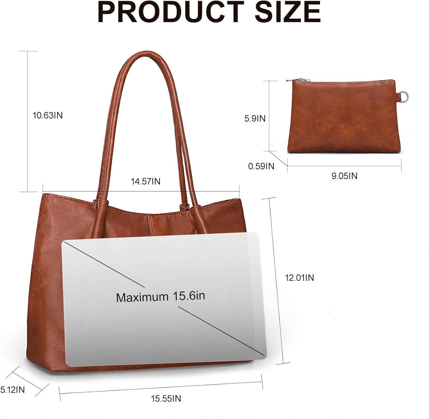 Large Tote Bag for Women Work Vegan Leather 16L Ladies Handbags Womens Big Purses Shoulder for TravelW250904