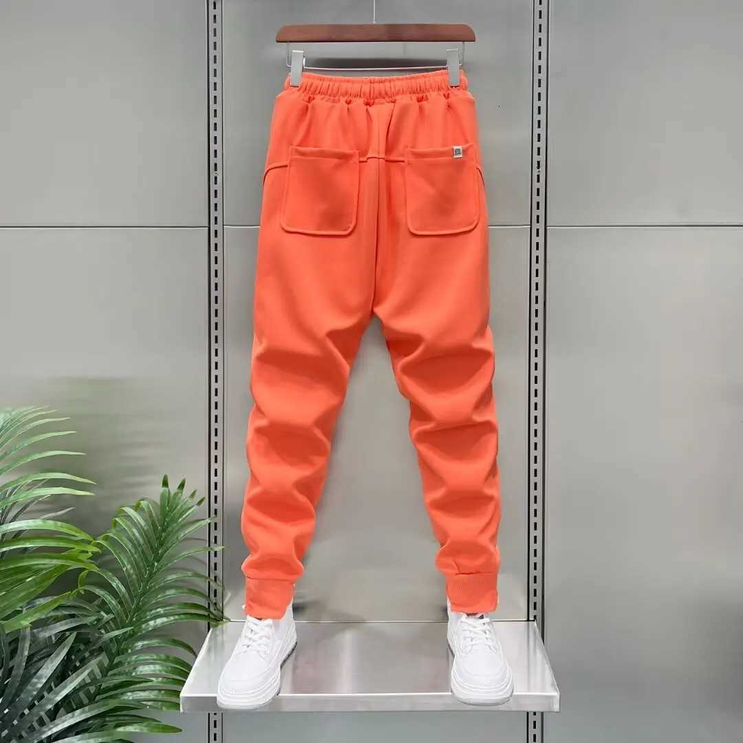 Mens Sweatpants Solid Loose Fit Mens Sweatpant Spring Fashion Orange Joggers Pants Unisex Elastic Waist Track Male Trouser 2025XJ250904