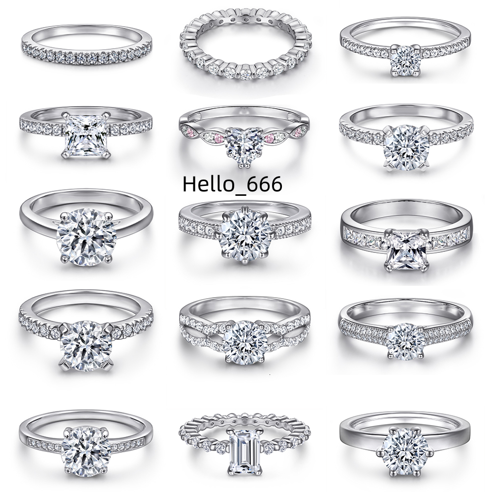 Ladies Jewellery Classic Silver 925 Rings With Love Heart Fashion Crystal Wedding Party Wide Ring for Women Silver Jewelry