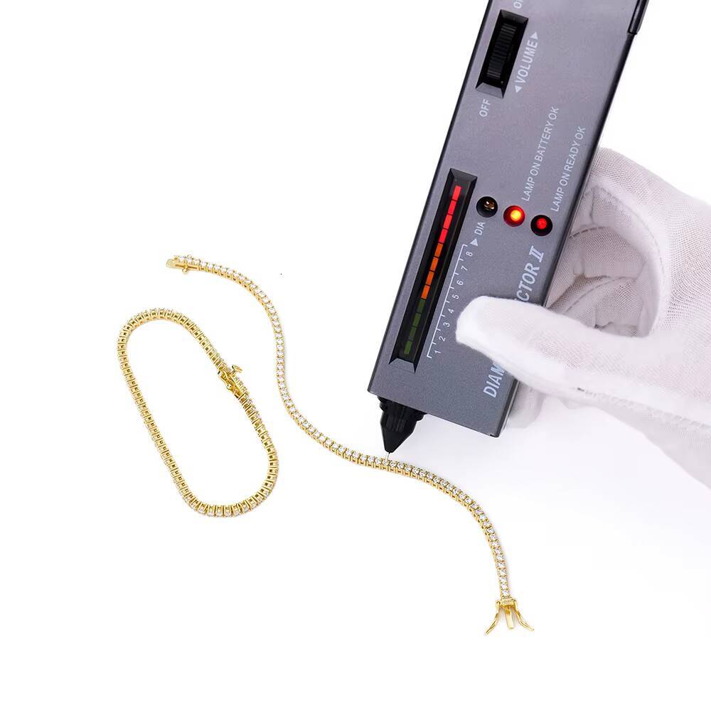 Hot Sale 925 Silver Bracelet Men Tennis Chain 2mm D Color VVS Moissanite Bracelet Hip Hop Style Jewelry