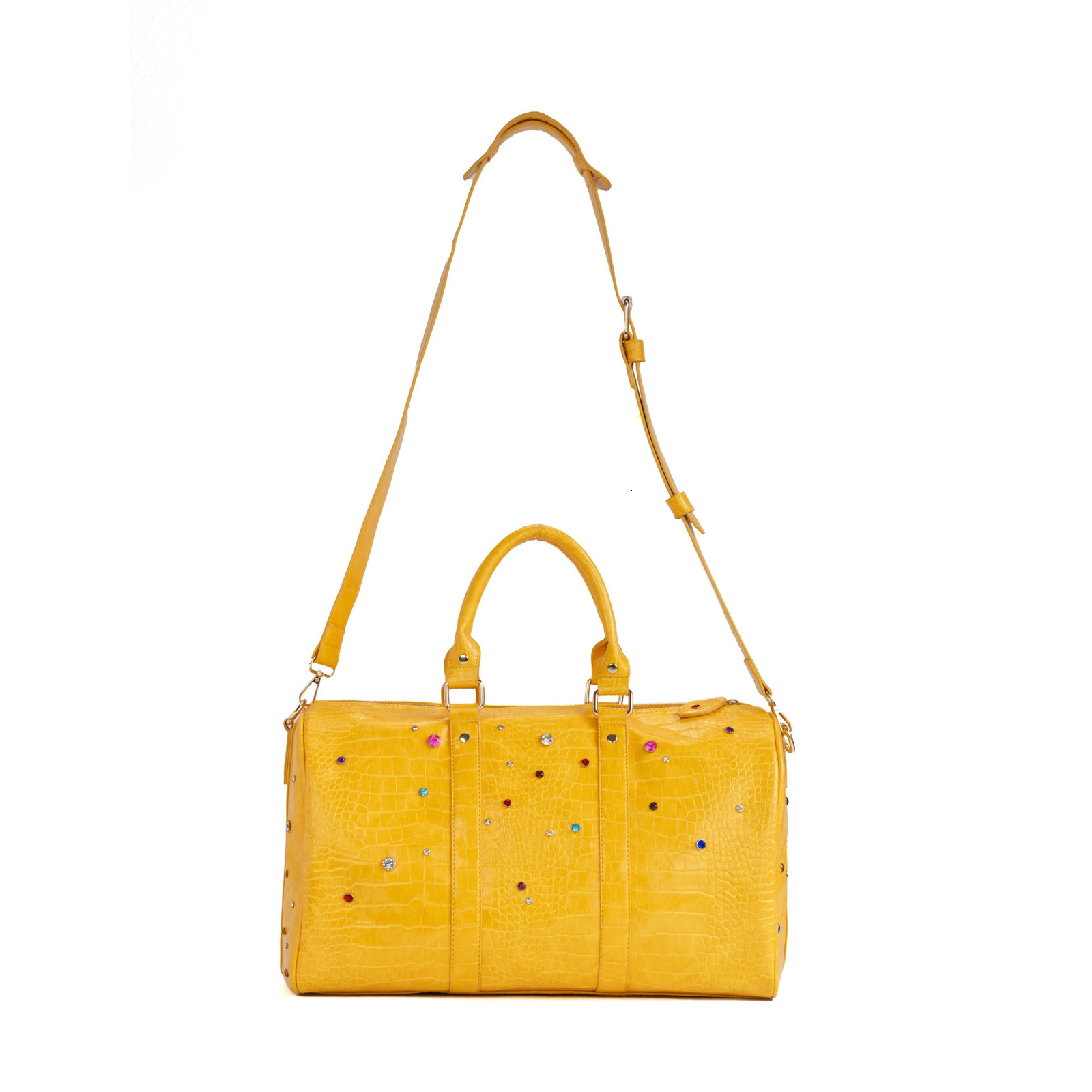 Womens Large Capacity Travel Duffel Handbag Waterproof Business Shoulder Bag with Crocodile Colored Diamond for Commutin 250903