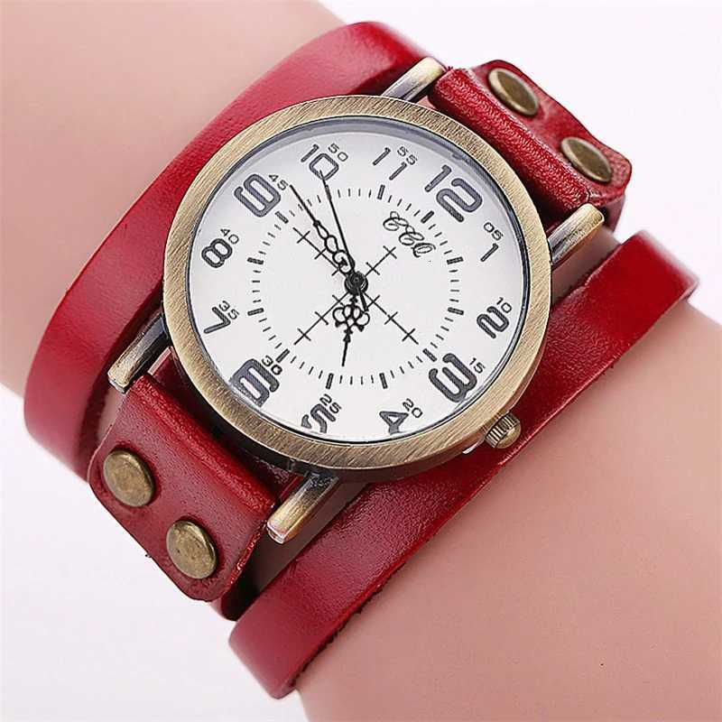 1pc Wens Watch Fashion Round Dial Retro Leather Strap Quartz Watch X250904