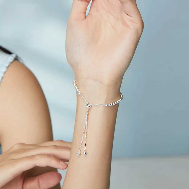 925 Sterling Silver Beads Bracelets for Women 100 Solid Adjustable Handmade Simple Design Fashion Party Wedding Jewelry GiftsXJ250904