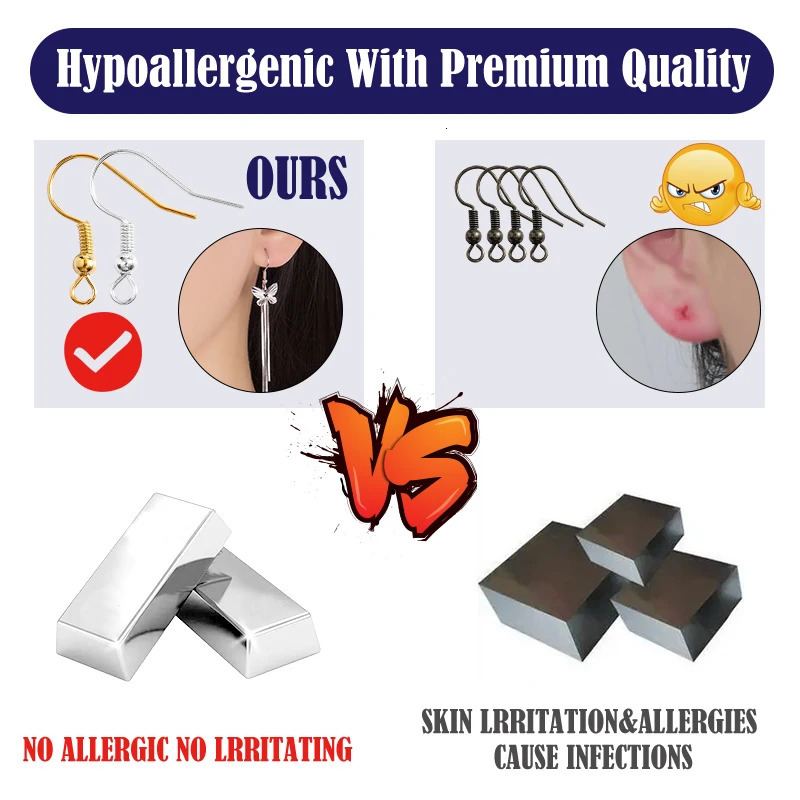 300Pcs Earrings Set Hypoallergenic Earring Hooks Jump Rings Clear Rubber Backs For Jewelry Making Findings Accessories 250828