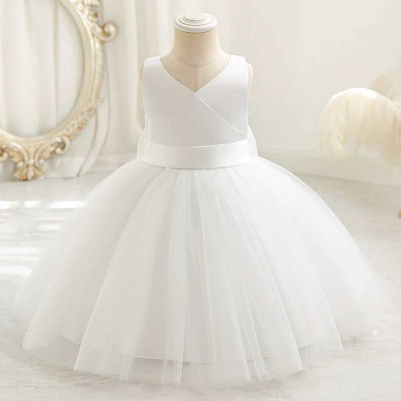 Baby Kids Green Lace Dresses For Children Girl Sleeveless Princess Gown Birthday Party Flower Girls White Dress Z250904