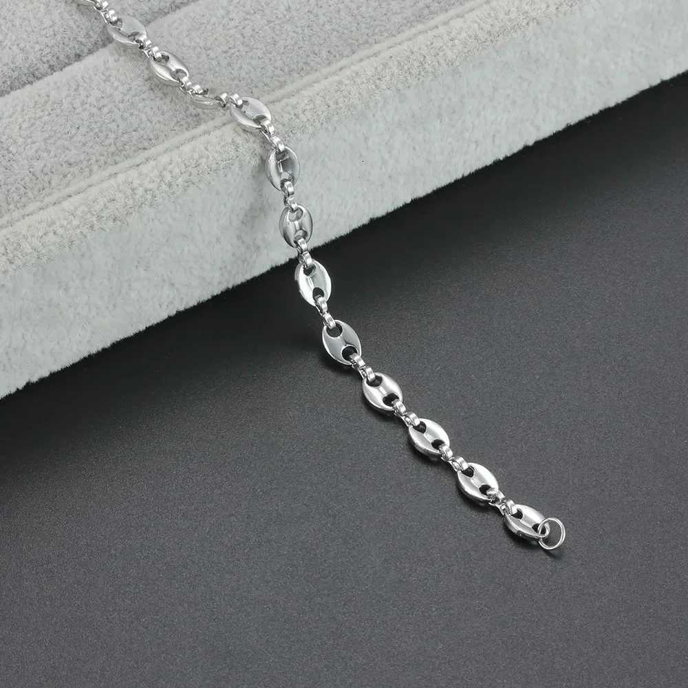 316L Stainless Steel Coffee Bean Chain Bracelet For Men Women Hiphop Hand Unisex Statement Jewelry Wholesale Gift 79 Inch W250904