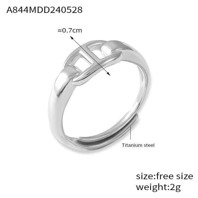 DHcollections Stylish Heart - Shaped Ring for Women: Ins - inspired, Titanium Steel Plated, Open - ended Design