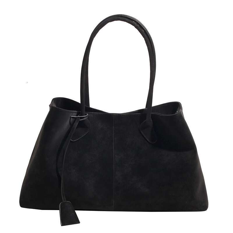 Korean Style Winter New Suede Tote Large Capacity Commuter Handbag Underarm Versatile Magnetic Buckle Shoulder Bag for Women