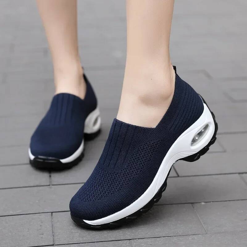 Slip-On Women Walking Shoes Orthopedic Diabetic Ladies Platform Mules Mesh Lightweight Slippers Wedge Female Sneaker ddmysaturn
