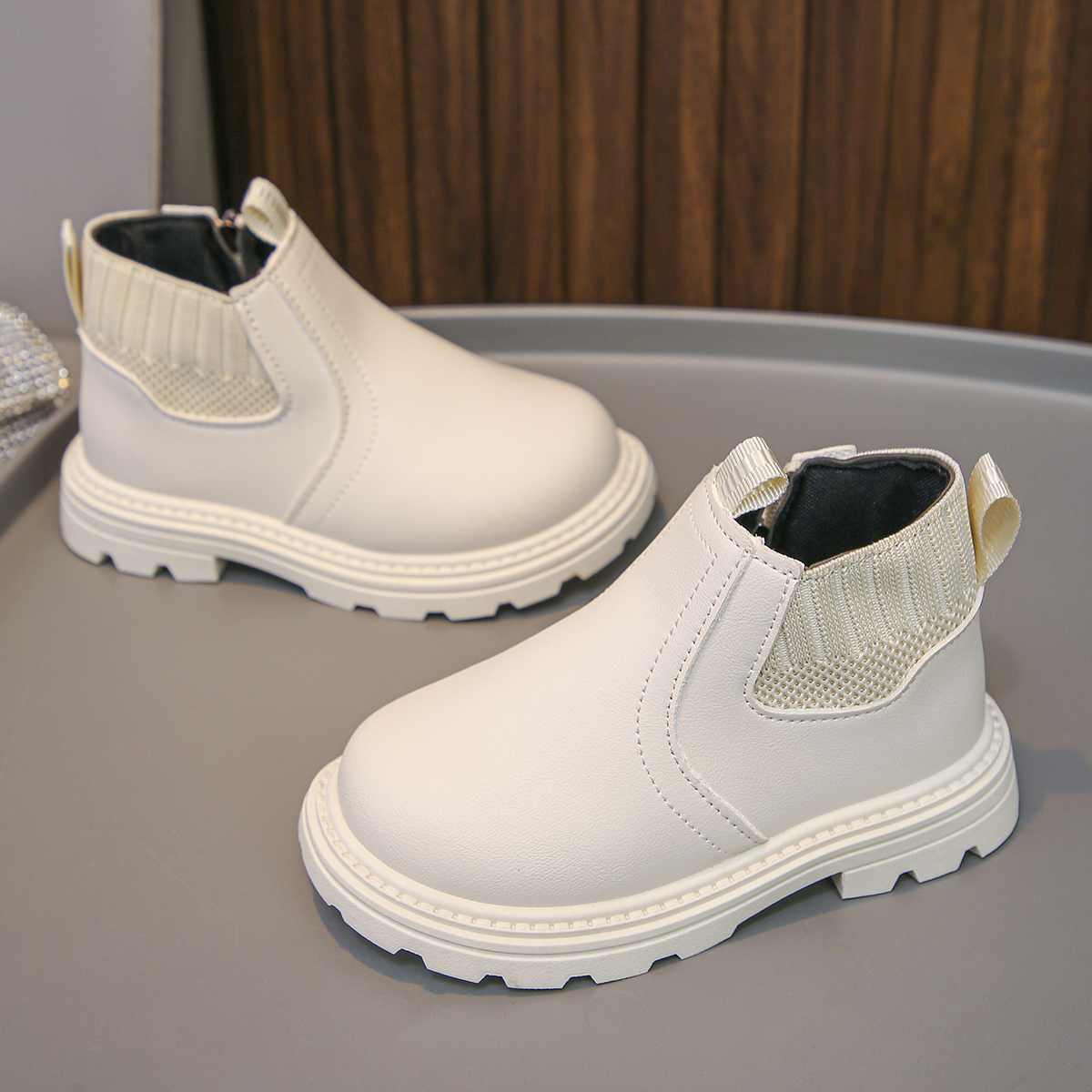 High-top genuine leather marten boots for women