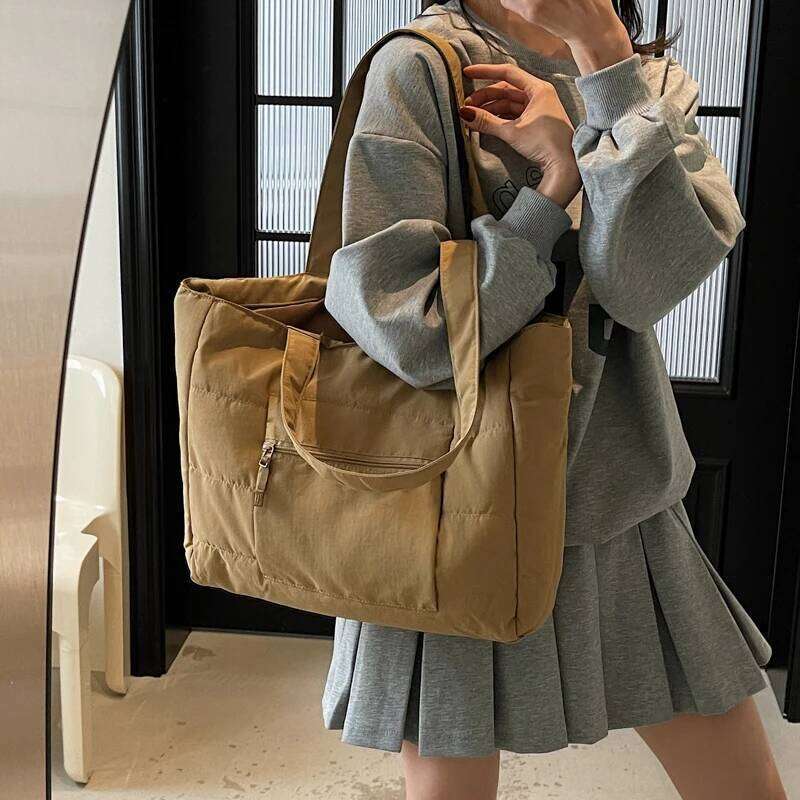 LEFTSIDE Large Capacity Fabric Tote Trendy Shoulder Purses Lady Shopper Shopping Underarm Bag Female Y2k 2025 New Handbagsluxury bag tote bag