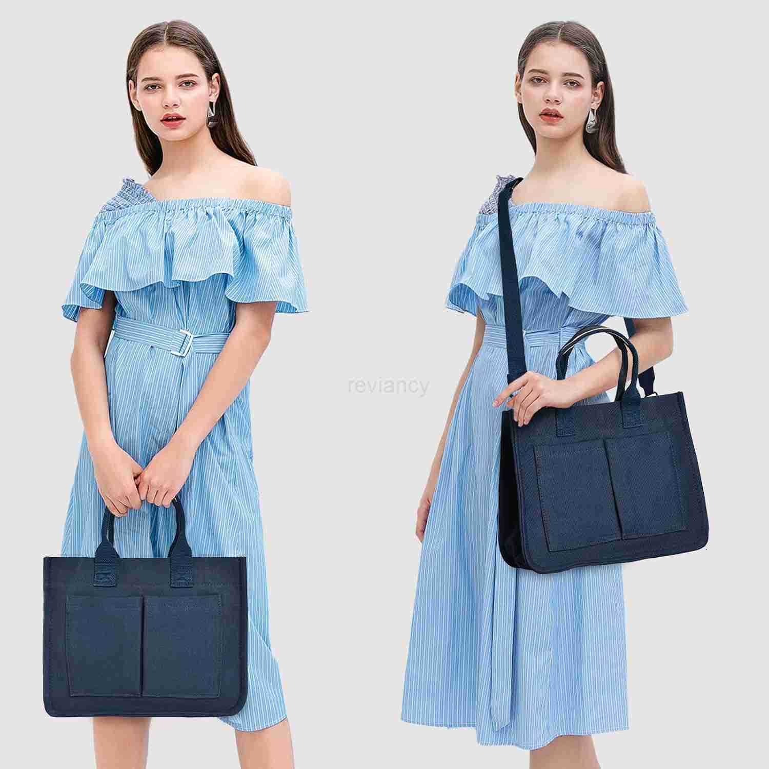 Tote Bag for Women with Multi PocketsTrendy Shoulder Handbag with Compartments for ShoppingWorkBeachW250904