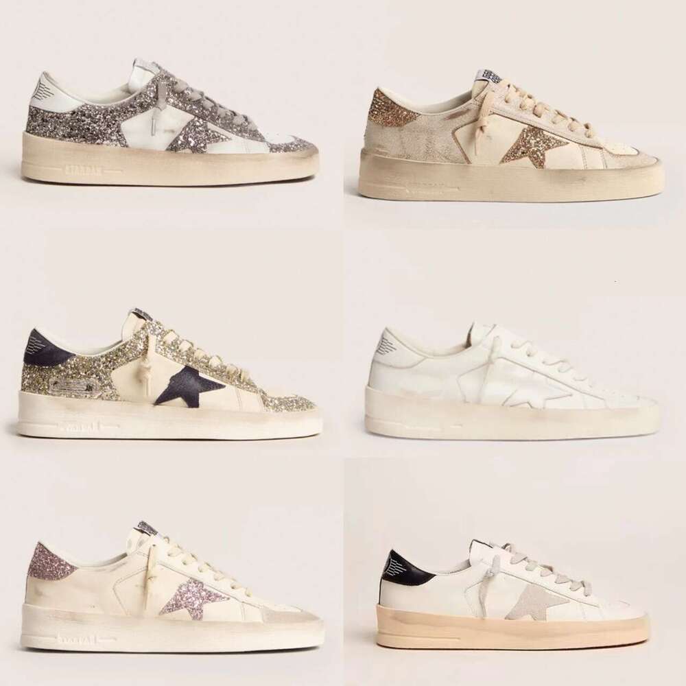 Stardan Series 2025 Spring/Summer New Sequin Vintage Dirty Sneakers Unisex Casual Board Shoes with Hidden Wedge