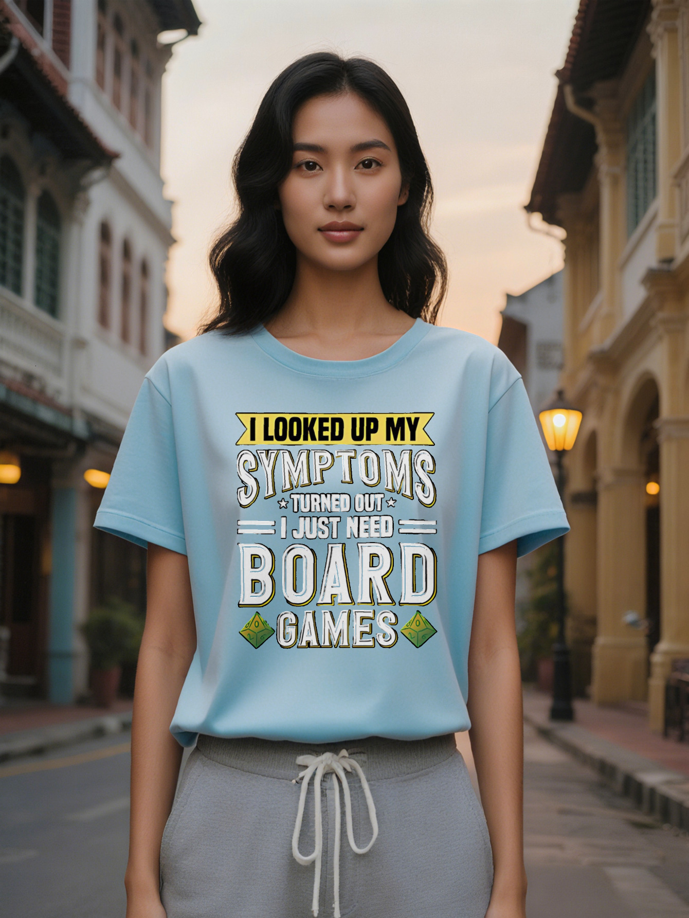 Large XL Casual Graphic T-Shirt with Humorous Board Game Slogan Print Black Yellow Text Design Round Neck Summer Tee for Plus Size