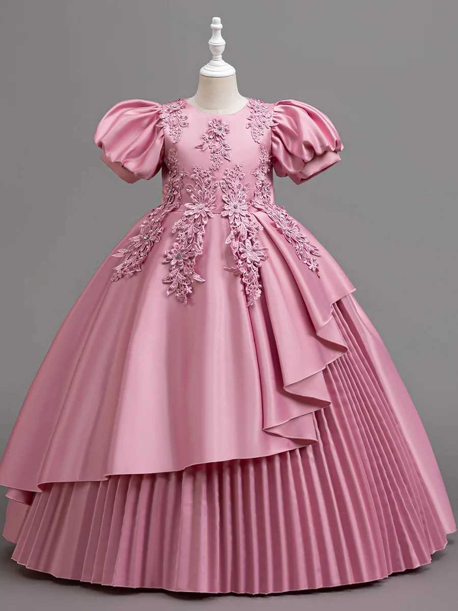 New Children Elegant Dress for Girls Flower Girl Ceremonial Dresses Kid Clothes 4 to 12T Z250904