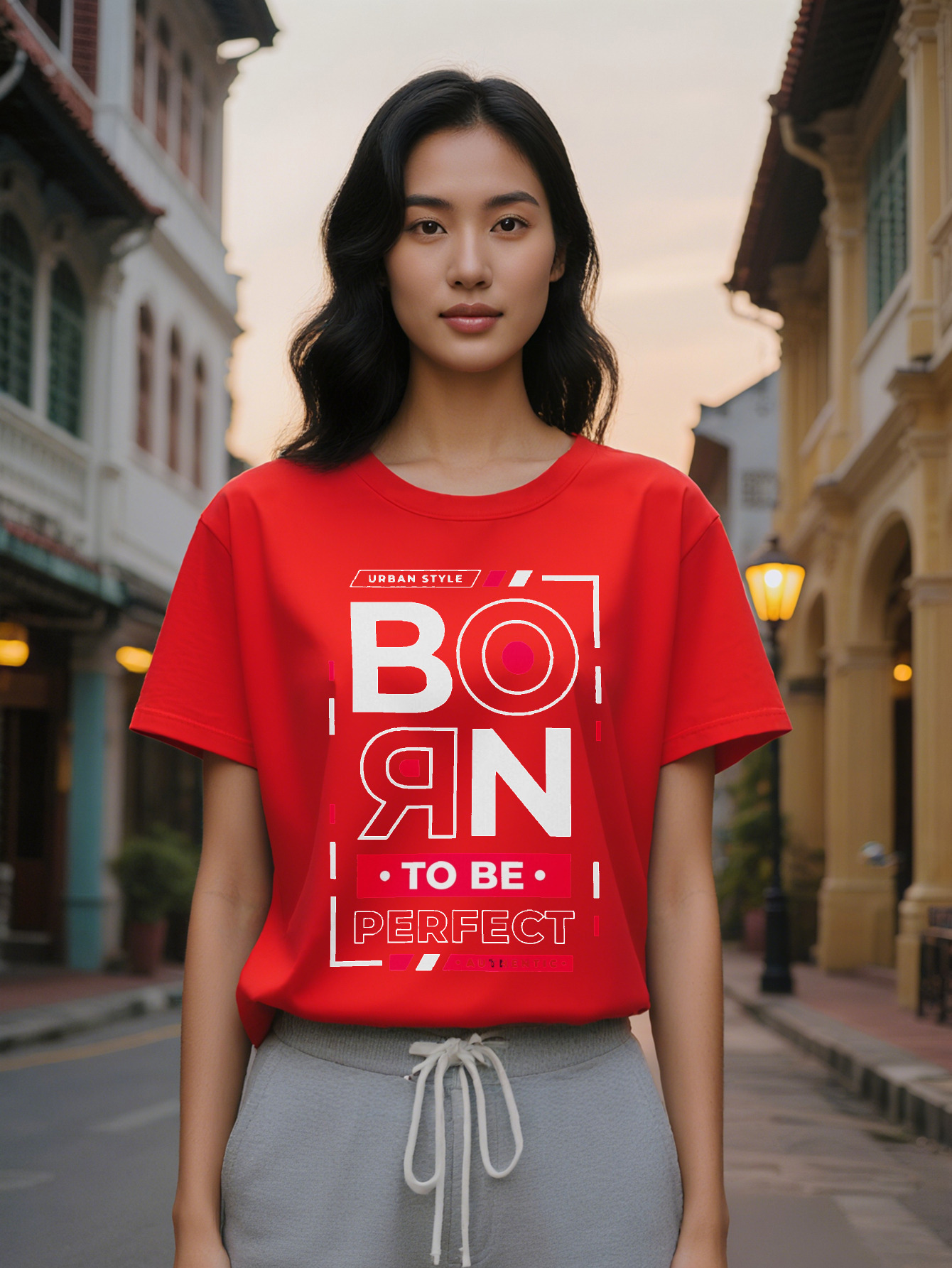 Large XL Urban Style DOON Graphic Print T-Shirt Black Casual Crew Neck Tee with Bold Lettering Breathable Summer Top for Plus Size