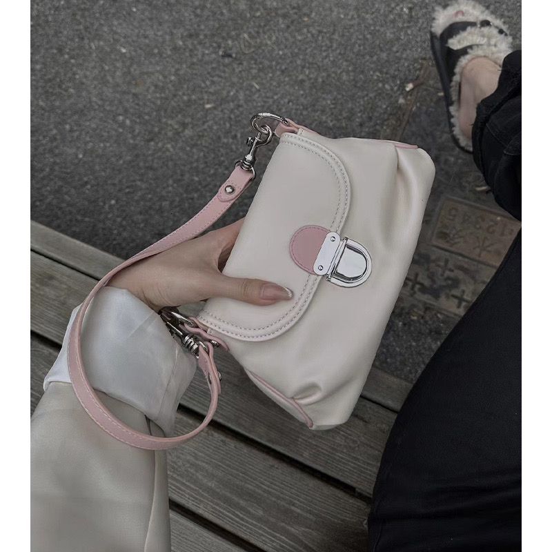 2025 autumn new niche design fashion trend style light luxury elegant versatile retro lock soft leather armpit bag designer shoulder bag