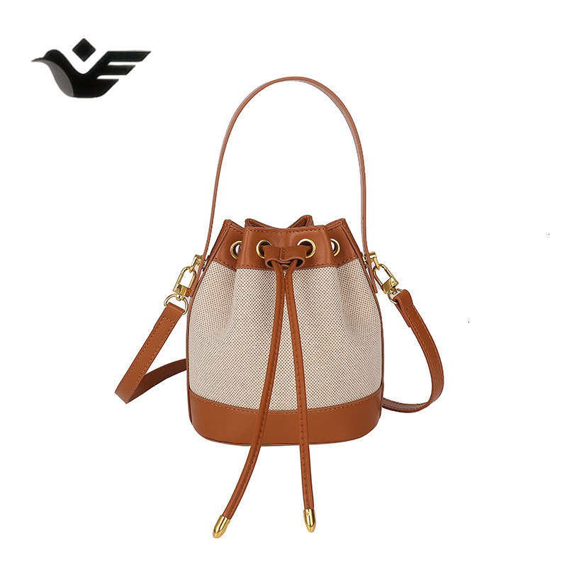 Feiyan Free Shipping New Designer Bag Luxury Shopping Bag Trade Women's Bag Versatile Color-block Women's Bucket Bag Drawstring Closure Sing