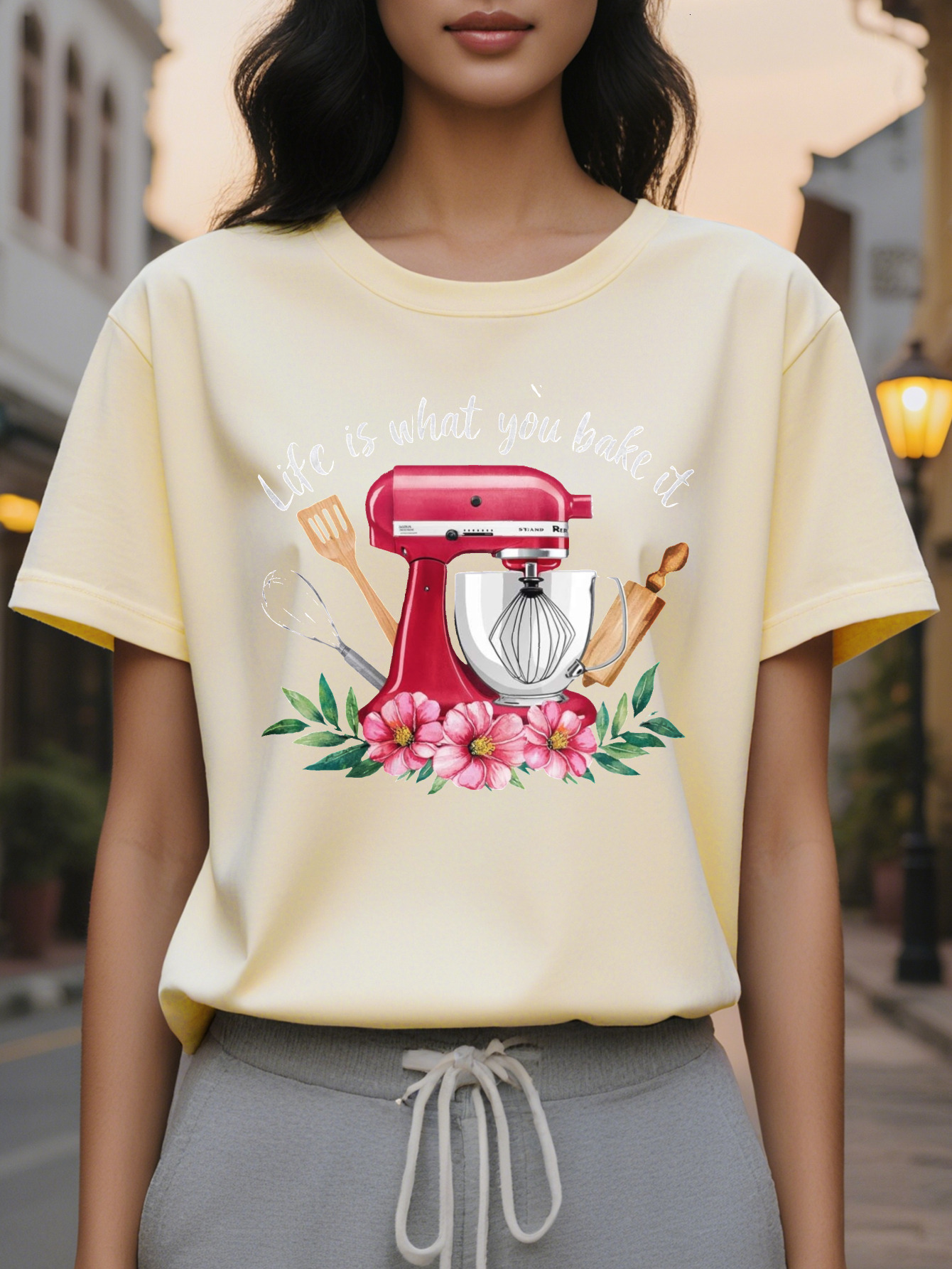 100% Linen Cotton Short Sleeve T-Shirt Round Neck Casual Top Suitable for Summer and Spring Ladies Clothing