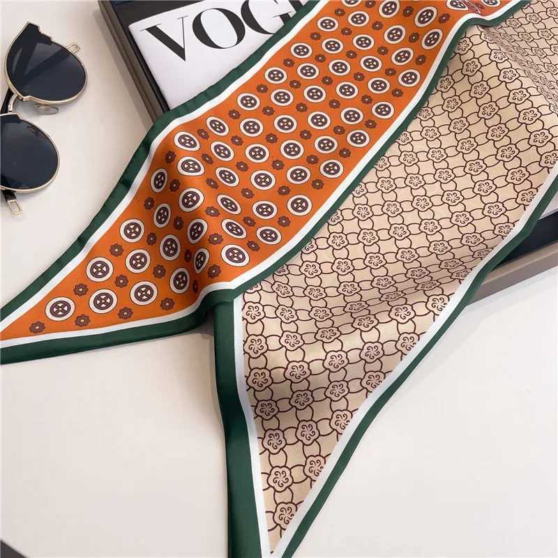 Designer Fashion Print Hair Ribbon Scarf Wen Neck Tie Bag Scarfs Satin Silk Skinny scarves Ladies Foard Floral Bands 2025New G250904