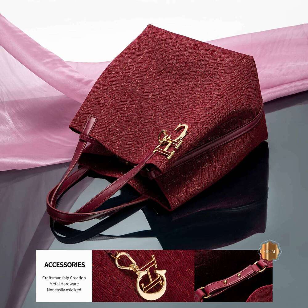 Fashion New Solid Color Women's Bucket Large Capacity Letter Design Small Card Bag Accessories Handbag